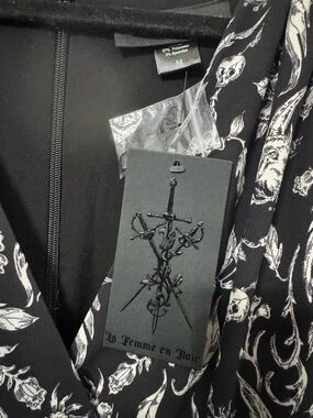 La Femme en tNoir Belladonna Maxi Dress in Cottage Witch Toile Print